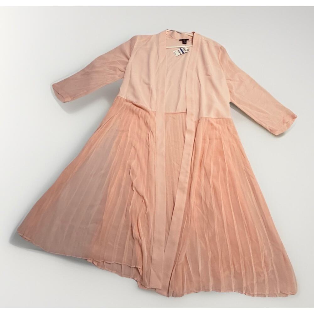 Alfani Women's XL Silver Peony Chiffon Floral Vibrance Robe Pleated Tie XL NWT